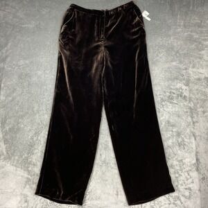 Vtg G Collection Pants Womens Size 14 Chocolate Brown Silk Velvet Lined Luxe NWT
